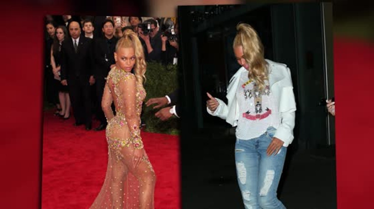 Beyoncé luce su cola de caballo en la alfombra roja y en la calle