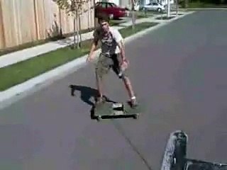 skater smashes nuts on tree