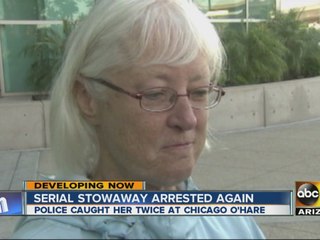 Serial stowaway arrested again