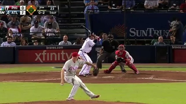 Jace Peterson Foul Ball hits fan in face at Braves Games