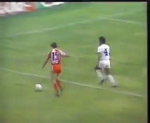 Michael Laudrup scores in Denmark 6-1 Uruguay