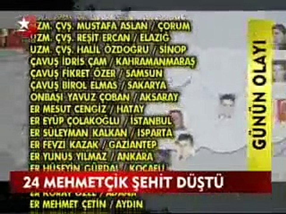 Son Dakika - Hakkari'de 24 Şehit - STAR TV HABER 19.10.2011
