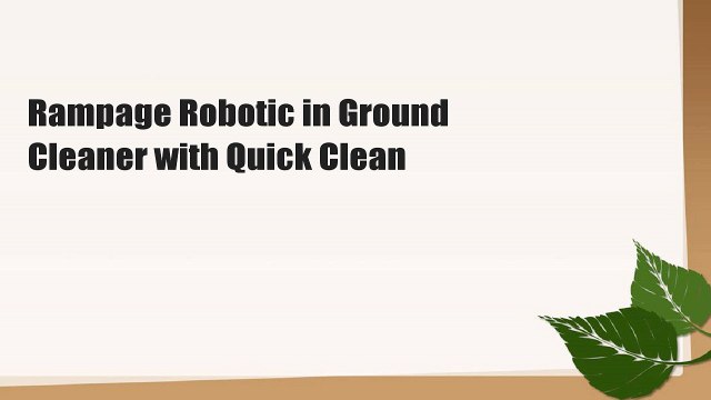 Rampage Robotic in Ground Cleaner with Quick Clean