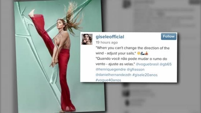 Gisele Celebrates with Topless Photo