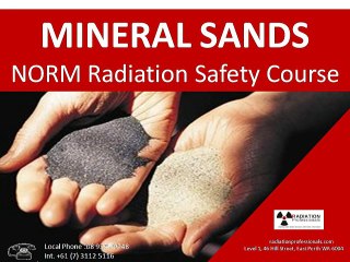 Mineral sands norm radiation safety course