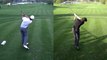 GOLF SWING 2013 - TIGER WOODS LOW LIGHT vs RORY MCILROY - SYNCED ELEVATED DTL & SLOW MOTION - HD