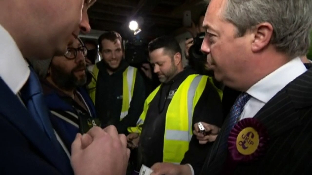 Nigel Farage takes on heckler in Ramsgate