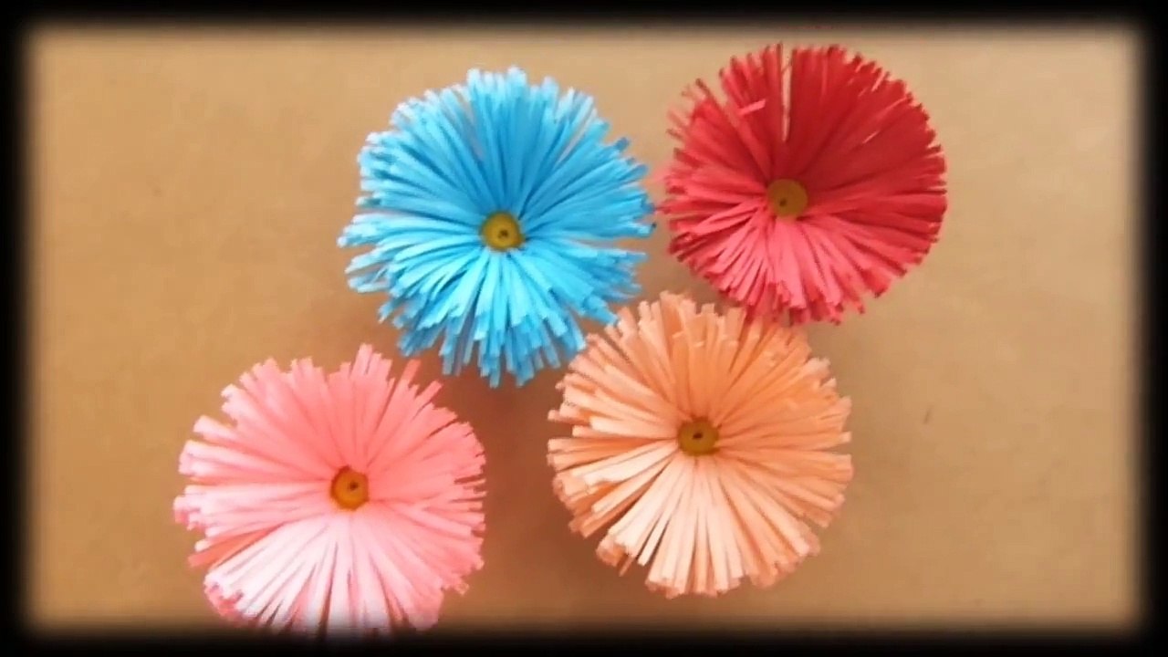 Como hacer flores de papel {SUPER FACIL} // Decoración para regalo - video  Dailymotion