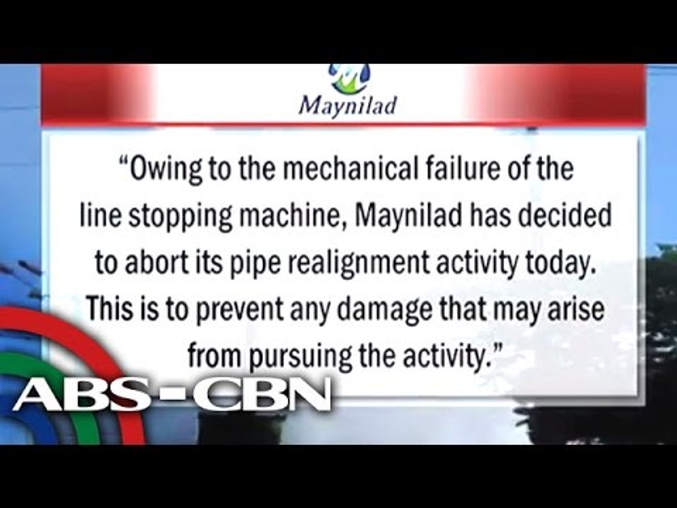 Maynilad, tigil pipe realignment muna