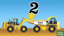 Wheel Loaders & Dump Trucks Teaching Numbers 1 to 10 - Learning Number Counting for Kids