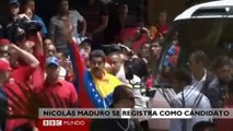 Nicolás Maduro se da un baño de masas tras registrar su candidatura