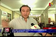 SMP: delincuentes asaltan restaurante por segunda vez