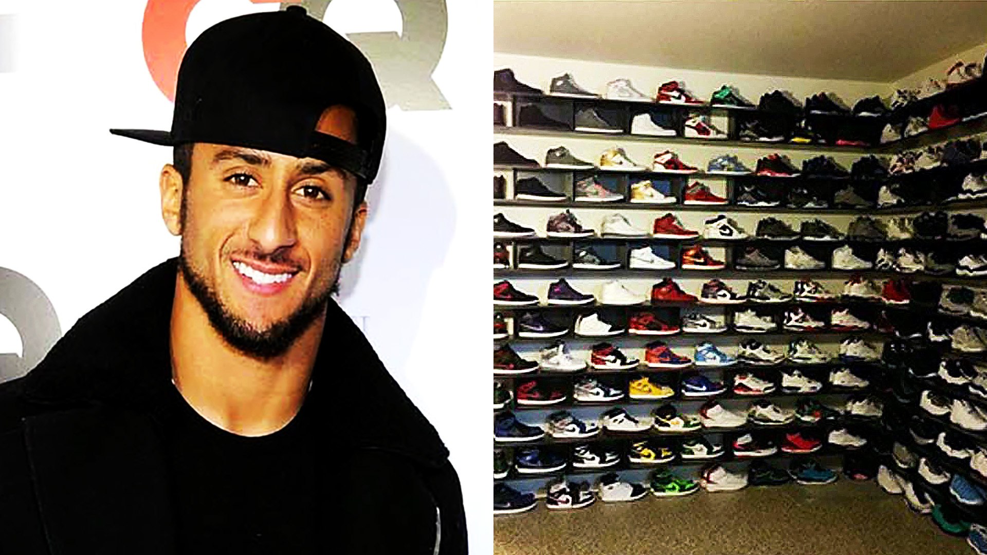 Colin Kaepernick Turns Garage into Shoe Closet for Collection of Nikes -  video Dailymotion