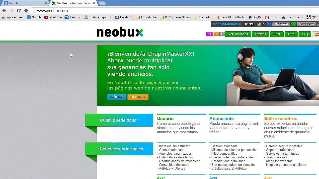 Como ganar mas dinero con neobux (Truco)