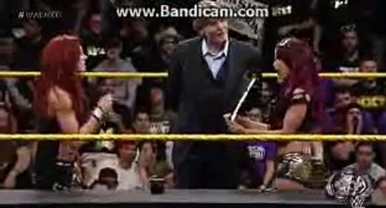 WWE NXT Sasha Banks and Becky Lynch sign the contract for their match at TakeOver  May 6, 2015