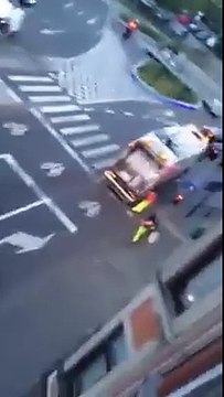 No respect for garbage collectors : dumb girls throw trash bag by window