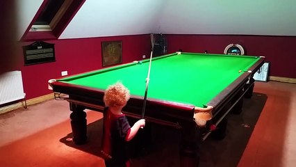 This 3-year-old would almost definitely beat you at snooker