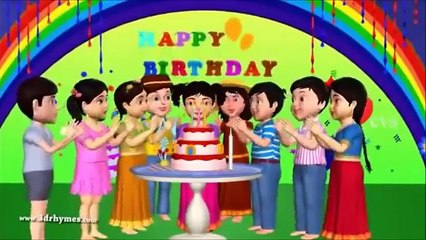 Happy birthday to you - 3D Animation English rhyme for children wirh lyrics kids songs