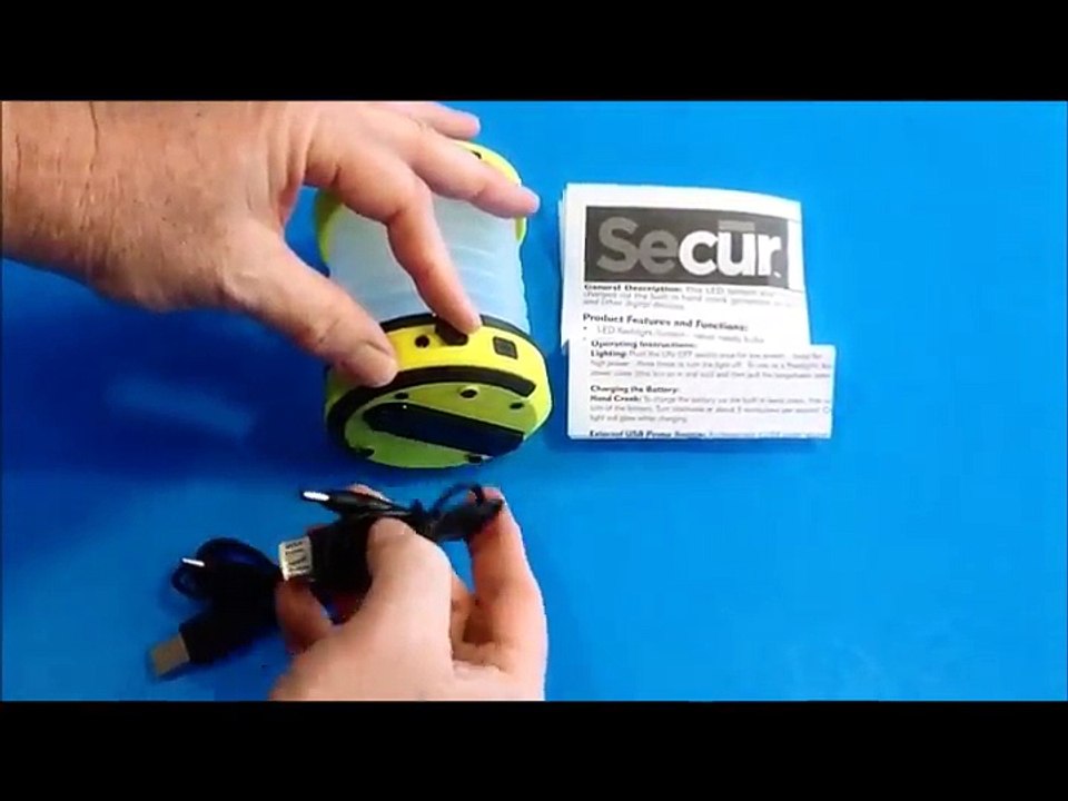 Secur Rainproof Collapsible Hand crank LED Lantern & Flashlight torch Review