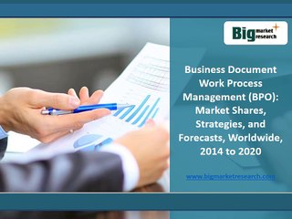 Business Document Work Process Management Market is anticipated to reach $13.6 billion by 2020