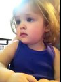 Emotional kid crying when mom plays piano and sing emotional little girl