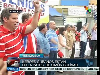 Los cinco héroes cubanos visitan bases de misiones sociales en Aragua