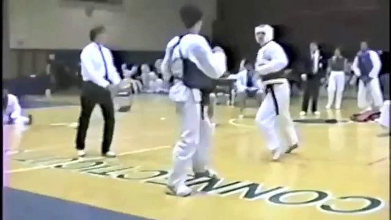 Joe Rogan wins by spinning back kick KO in Tae Kwon Do fight