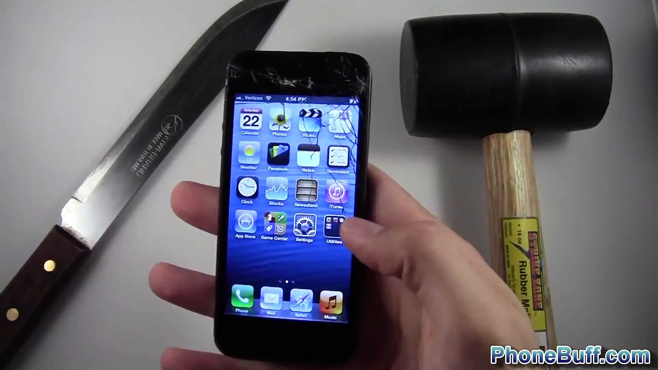 Apple iPhone 5 Hammer Drop & Knife Scratch Test