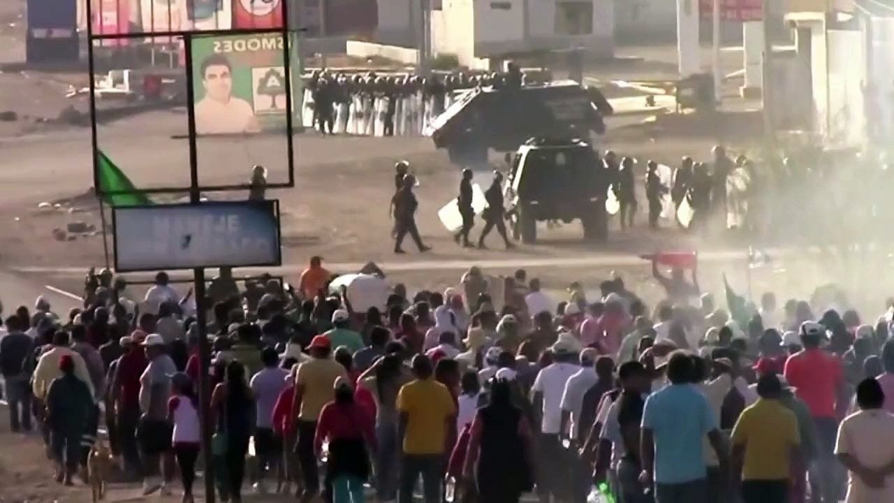 Angry community protests Peru copper mine