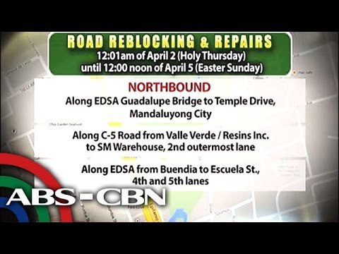 Mga road reblocking projects sa Semana Santa