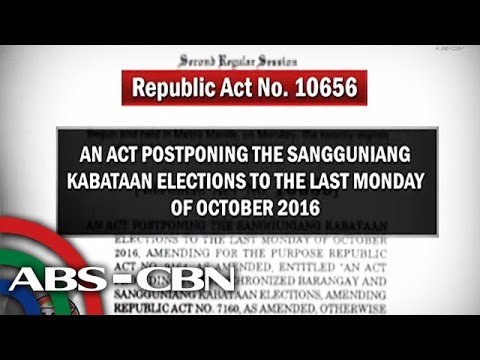 SK elections, inilipat sa Oktubre ng 2016