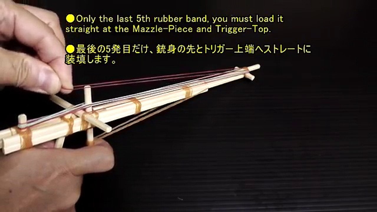 Tutorial - How To shoot "Semi Automatic Chopstick Rubber Band Gun" 1/2 - oggcraft.jp