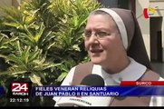 Surco: fieles veneraron reliquias de San Juan Pablo II en santuario
