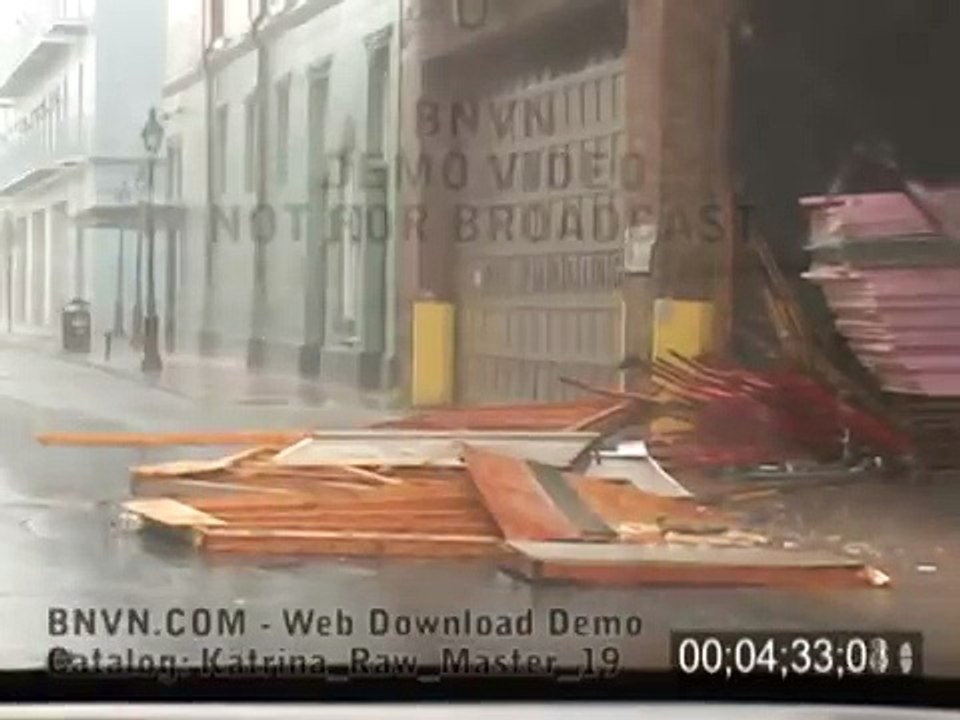 8/29/2005 Hurricane Katrina, New Orleans, LA - French Quarter Video. Raw Master - 19