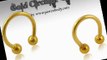 Gold Circular Barbell Body Jewelry by Piercebody.com
