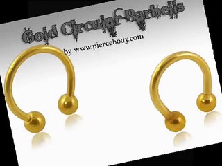 Gold Circular Barbell Body Jewelry by Piercebody.com