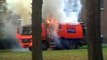 Brand veegmachine van gemeente in Zuidlaren