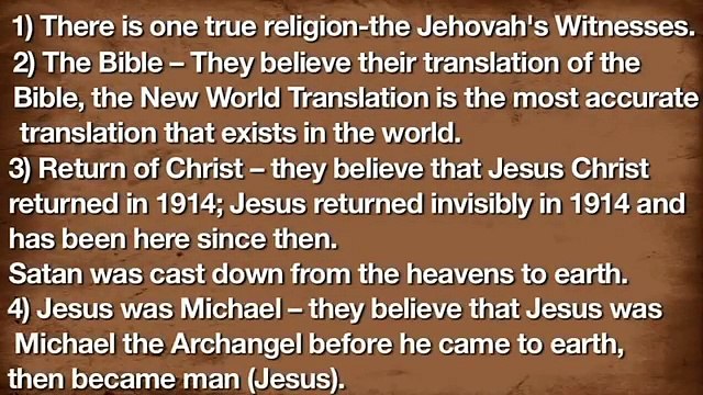 Top Ten Shocking Beliefs of Jehovah's Witnesses
