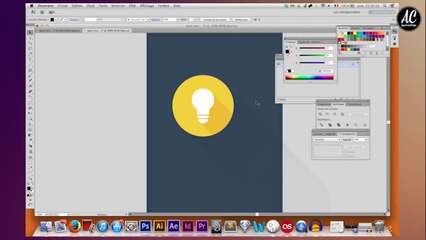 [Illustrator] Realisation d'un bagde-logo en Flat Design + Long shadow