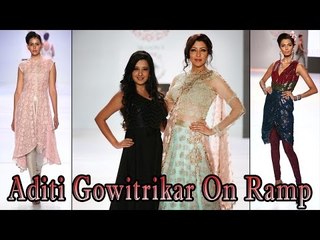 Aditi Gowitrikar On Ramp @ Pune Fashion Week For Amy Billimorie