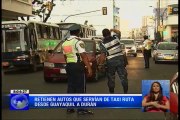 Retienen autos que servían de taxi rutas dese Guayaquil a Durán