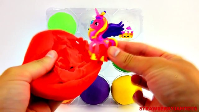 My Little Pony Play Doh Shopkins Angry Birds Minions Spongebob Surprise Eggs StrawberryJam