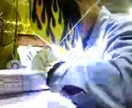 TIG welding an aluminum oil cooler