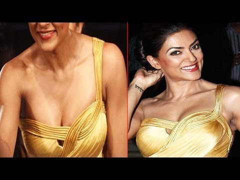 Sexy Sushmita Sen Exposing Hot Huge Assets In Golden Gown