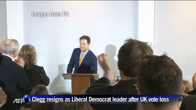 Clegg resigns as Liberal Democrat leader after UK vote plunge