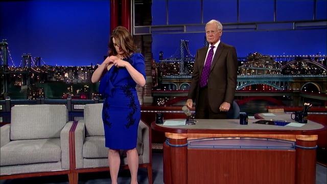 Tina Fey bids David Letterman good-bye with her 'Last Dress Ever'