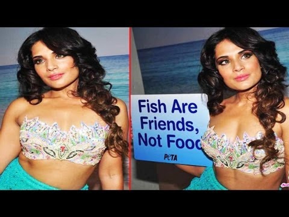 Hot Actress Richa Chadda In Fish Look Supporting "PETA"