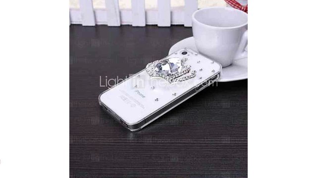 IPhone 6 Plus - Кейс, украшенный камнями - Инкрустация камнями и кристаллами ( Белый , Пластик )