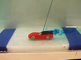 Flow visualization: flow around a convertible car
