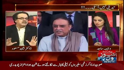 Asif Zardari couldn't meet Important non-political personality in Islamabad -Dr.Shahid Masood